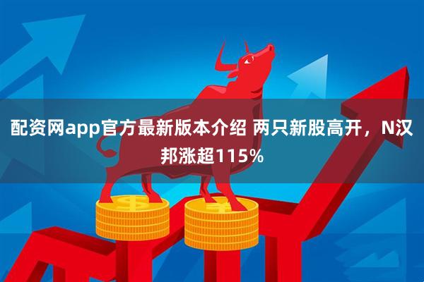 配资网app官方最新版本介绍 两只新股高开，N汉邦涨超115%